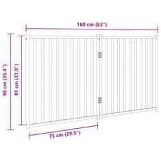 Vidaxl Vrata za pse zložljiva 2 panela črna 160 cm topolovina