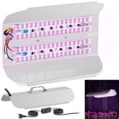 Hillvert Lampa za rast rastlin s polnim spektrom 25 x 17 cm 136 LED 100 W srebrna