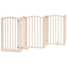Vidaxl Ograda za pse z vrati zložljiva 9 panelov 450 cm topolovina