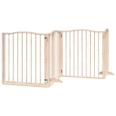 Vidaxl Ograda za pse z vrati zložljiva 6 panelov 480 cm topolovina