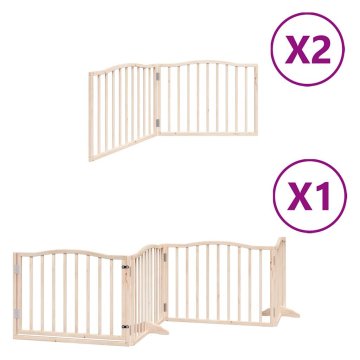 Vidaxl Ograda za pse z vrati zložljiva 8 panelov 640 cm topolovina