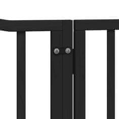 Vidaxl Ograda za pse z vrati zložljiva 4 paneli črna 320 cm topolovina
