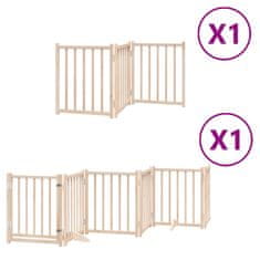 Vidaxl Ograda za pse z vrati zložljiva 9 panelov 450 cm topolovina