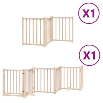 Vidaxl Ograda za pse z vrati zložljiva 9 panelov 450 cm topolovina