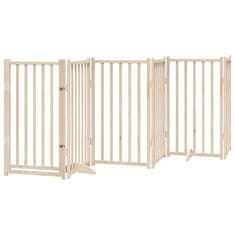 Vidaxl Ograda za pse z vrati zložljiva 9 panelov 450 cm topolovina