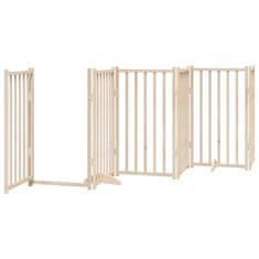 Vidaxl Ograda za pse z vrati zložljiva 9 panelov 450 cm topolovina