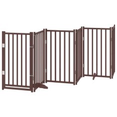 Vidaxl Ograda za pse z vrati zložljiva 6panelov rjava 300cm topolovina