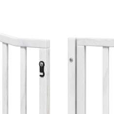 Vidaxl Ograda za pse z vrati zložljiva 12 panelov bela 960 cm les