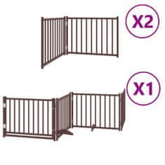 Vidaxl Ograda za pse z vrati zložljiva 8 panelov rjava 640 cm les