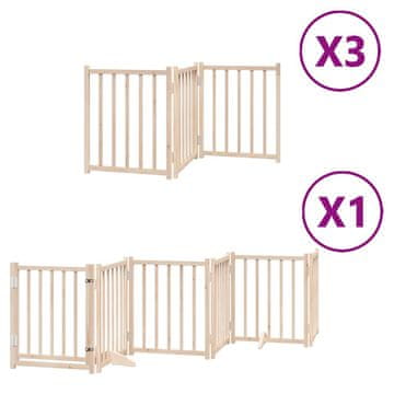Vidaxl Ograda za pse z vrati zložljiva 15 panelov 750 cm topolovina