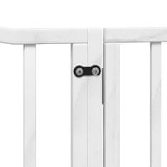 Vidaxl Ograda za pse z vrati zložljiva 4 paneli bela 320 cm topolovina