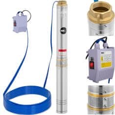 shumee Potopna črpalka za globok vodnjak STAL 1500 W 10800 l/h do 54 m
