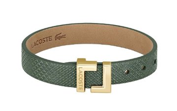 Lacoste Elegantna zelena usnjena zapestnica Lura 2040218