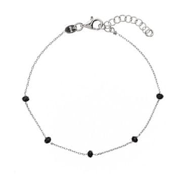 Srebrna zapestnica s črnimi kristali AL879-Argento-Nero