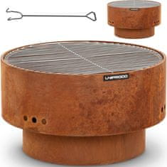 shumee Vrtni kamin z rešetko in poker 60 x 60 x 34,5 cm - učinek rje