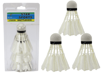 slomart Set 3 badmintonskih puščic LEAN TOYS z naravnimi peresi
