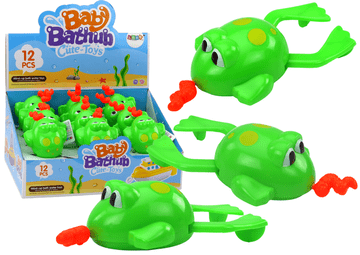 slomart LEAN TOYS Igrača za kopanje, Navijanje, Plavajoča Žaba Zelena
