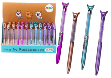 slomart Długopis LEAN TOYS Z Pieskiem Diamenciki, Modri Vložek 0.7mm