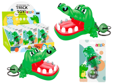 slomart LEAN TOYS Privezek grizeč krokodil z zvončkom, zelena