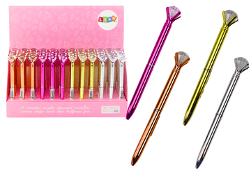 slomart LEAN TOYS Pisalo z diamantom v sijaju, modri vložek 0,7mm, mix