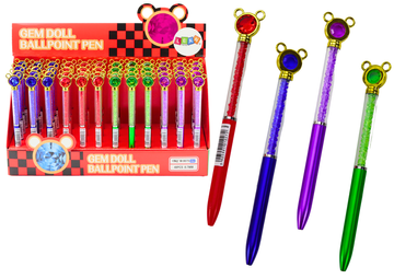 slomart Kemični svinčnik z miško, diamantki, modro polnilo 0.7mm, mix