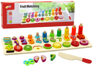 slomart LEAN TOYS Leseni izobraževalni set Slikovni Sorter za učenje matematike z jagodami