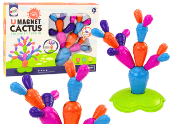 slomart LEAN TOYS Magnetne kocke Kaktus, 16 elementov