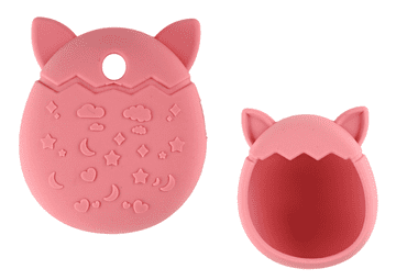slomart LEAN TOYS Silikonsko etui za Tamagotchi - Pudrasto roza (oblikovan kot mačka)