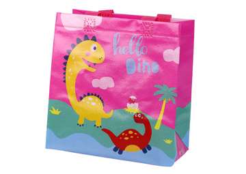 Lean-toys Darilna vrečka z dinozavrom Roza 23 cm x 21,5 cm x 11 cm 16733