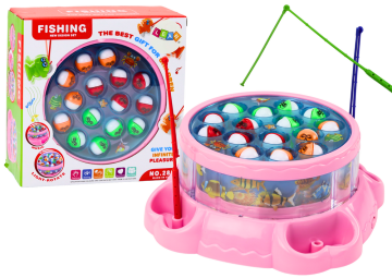 slomart Lean Toys Igra lovljenje ribic, roza, s svetlobo in zvokom