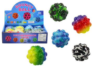 slomart Žogica za odbijanje in stiskanje z izboklinami barvna 6,5 cm