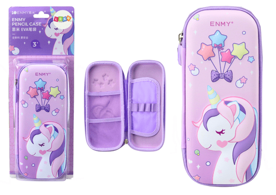 shumee Zložljiva peresnica Unicorn 3D vijolična 23x10x5 cm