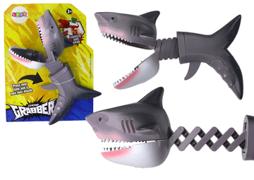slomart Grizljajoči morski pes LEAN TOYS na vzmeti, siv