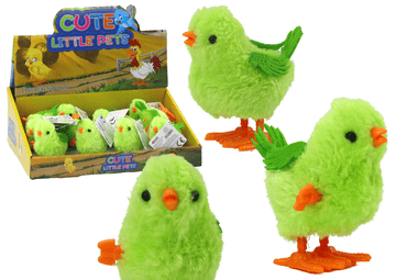 slomart LEAN TOYS Skačuči piščanec, navijan, zelen