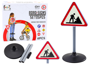 slomart Velik znak Opozorilo Gradbišče LEAN TOYS, 70 cm