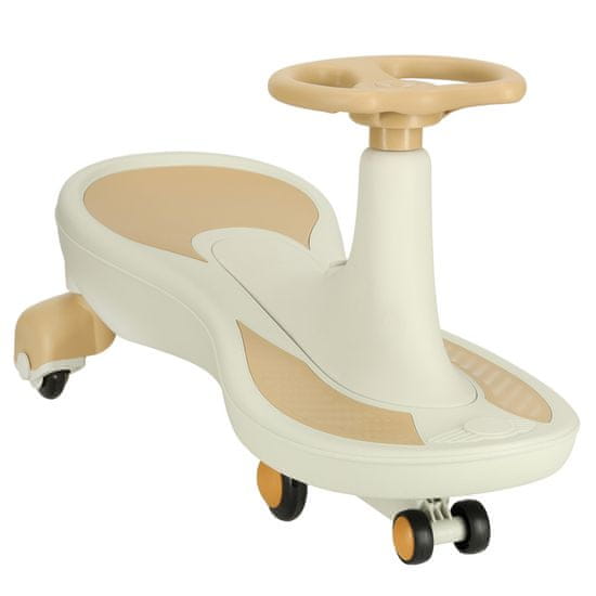 WOWO LED kolesa in predvajalnik glasbe - Gravity Ride-On z LED kolesi in predvajalnikom glasbe, bež, 76 cm, največ 100 kg