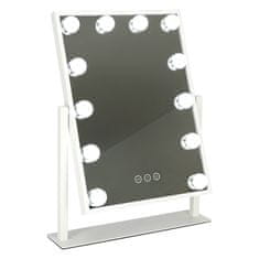 WOWO Kozmetično ogledalo z LED in USB - LED kozmetično ogledalo na stojalu z 12 USB žarnicami 30x40cm