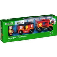 shumee BRIO World - 33811 - Gasilsko vozilo zvok in svetloba - lesena igrača