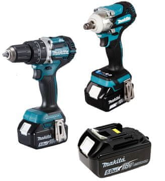 Makita 18V KOMBINIRANI KOMPLET DTW300+DHP484 3*5.0AH