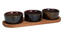 EXCELLENT Servirne sklede s pladnjem komplet 4 rjave KO-278000740brown