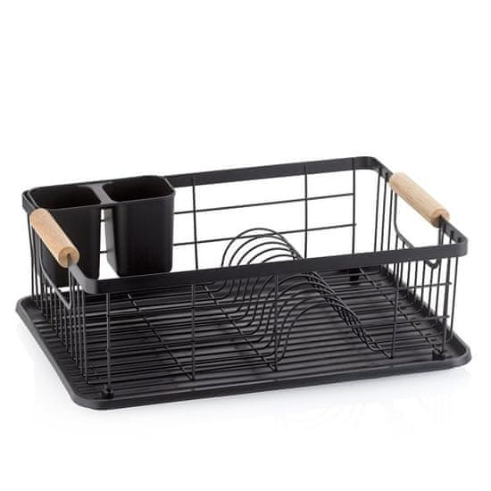 Kela Odcejalnik za posodo Rica kovinski črni 35,0x28,0x13,0cm KL-11713