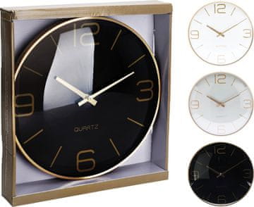 SEGNALE Stenska ura z zlatimi številkami 30 cm siva KO-837362070seda