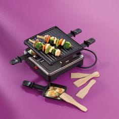 Kela Raclette/žar Geneva iz litega aluminija, črn, za 4 osebe, 21,5 x 21,5 x 12,0 cm