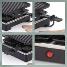Kela Raclette/žar Geneva iz litega aluminija, črn, za 4 osebe, 21,5 x 21,5 x 12,0 cm