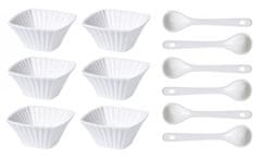 EXCELLENT Komplet porcelanskih skled z žlico 12 kosov kvadratnih KO-798000050ctve