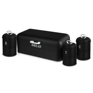 Berlingerhaus Škatla za kruh in hrano komplet 4 kosov Matte Black Collection BH-6754