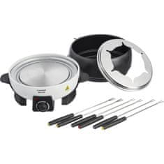 Cuisinier Deluxe Električni fondue + 6 vilic 2,3 l črna/bela ED-214663