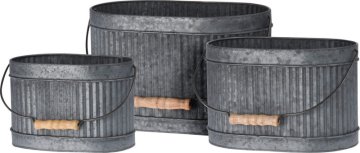 HOMESTYLING Cvetlični lonec dekorativni komplet 3 kosov Cvetlice GARDEN oval KO-FZ3000930