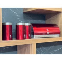 Berlingerhaus Škatla za kruh in komplet 4 posod za hrano Burgundija Metallic Line BH-6729