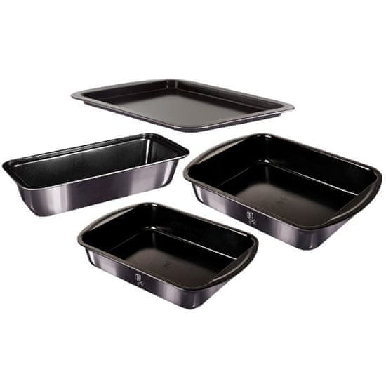Berlingerhaus Plošče za peko in kalup s titanovo površino, komplet 4 pladnji Carbon PRO Line BH-7622